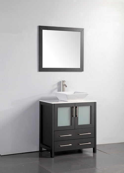 Monaco 30" Single Vessel Sink Bathroom Vanity Set with Sink and Mirror