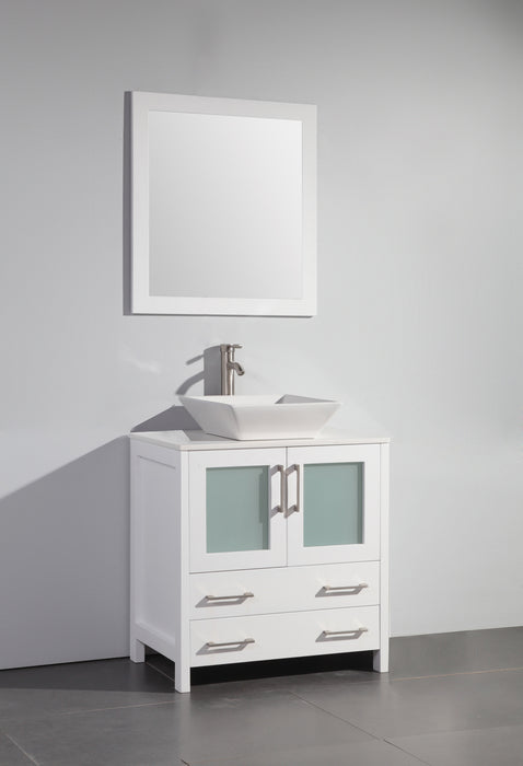 Monaco 30" Single Vessel Sink Bathroom Vanity Set with Sink and Mirror