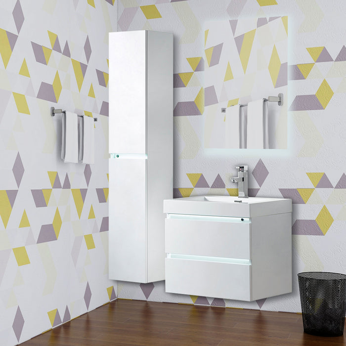 Riga 24" LED Lighted Wall-mount Single Sink Bathroom Vanity