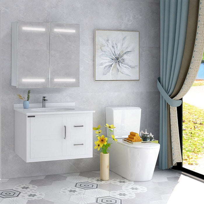 Numi 25" x 26" LED Bathroom Medicine Cabinet with Rock Switch