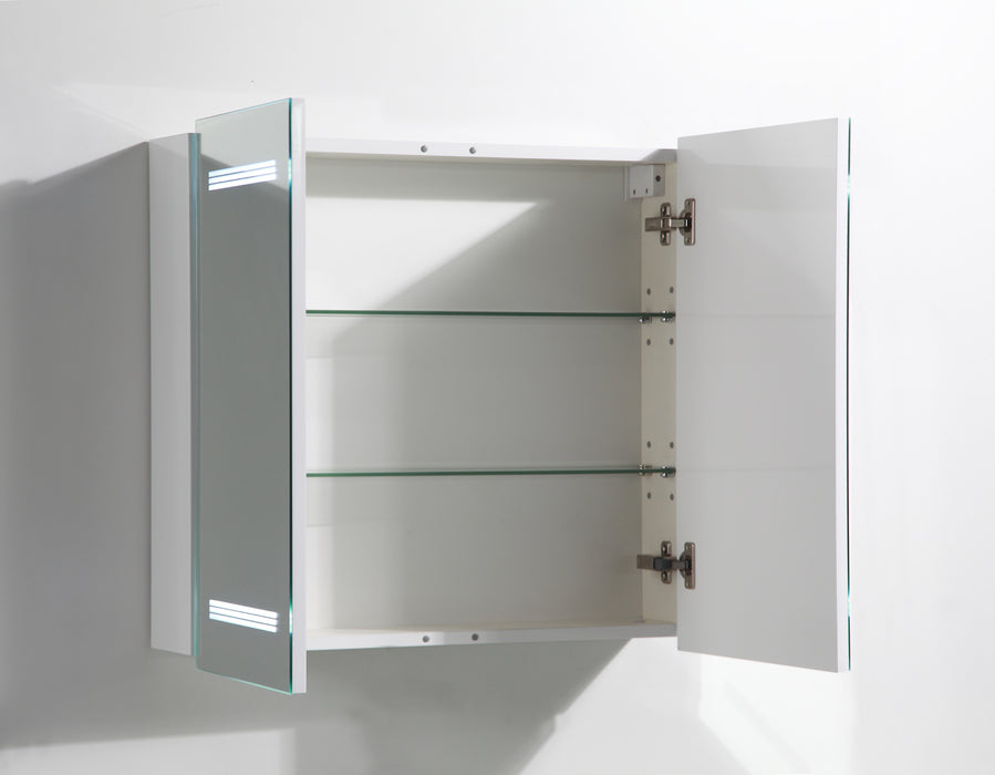 Numi 25" x 26" LED Bathroom Medicine Cabinet with Rock Switch
