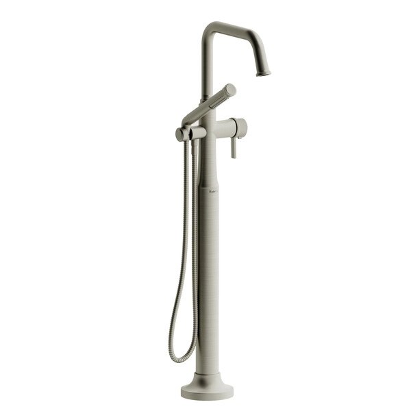 Riobel Momenti Floor-Mount Tub Filler with Hand Shower with Square Spout