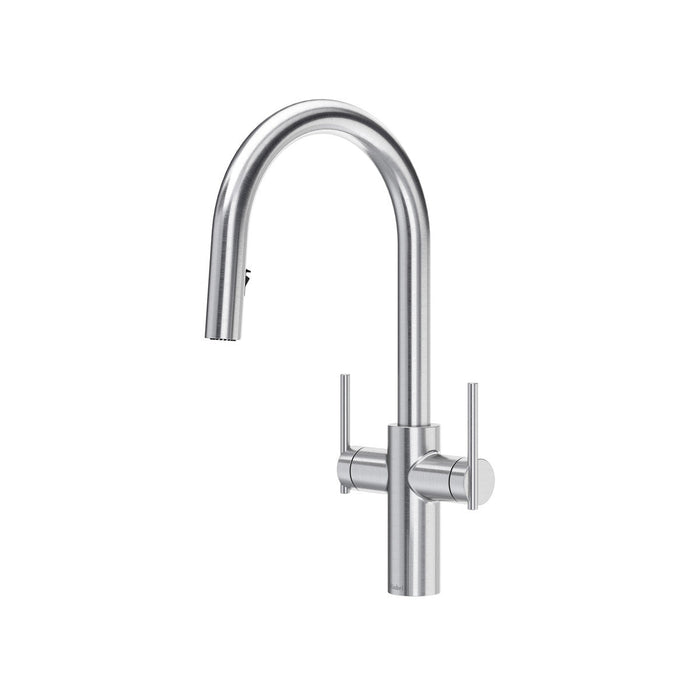 Riobel Lateral Two Handle Pull-Down Kitchen Faucet with C-Spout