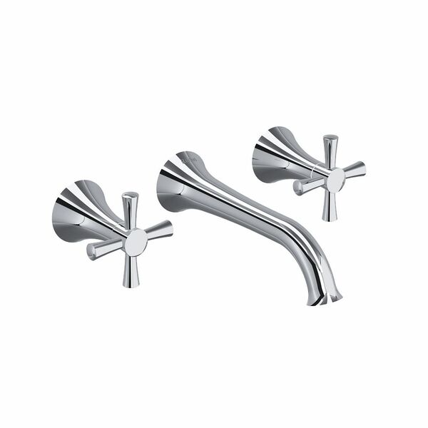 Riobel Edge 8" Wall-Mount Lavatory Faucet with Cross Handles