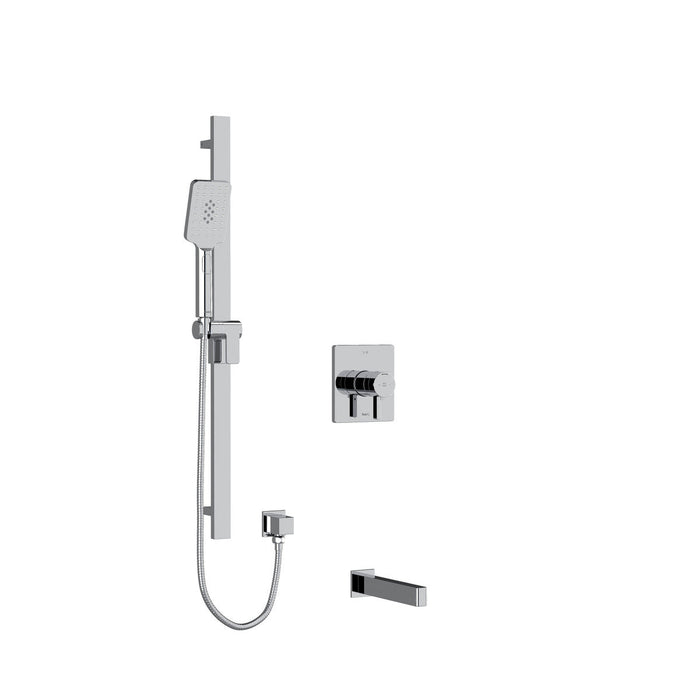 Riobel Paradox Square 2-Way System with Spout and Hand Shower Rail