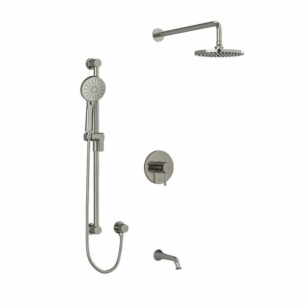 Riobel Edge 3-Way System with Hand Shower Rail, Shower Head and Spout