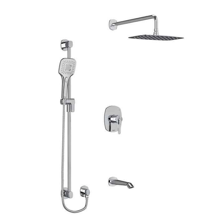 Riobel Venty 3-Way Shower System: Hand Shower Rail, Shower Head and Tub Spout