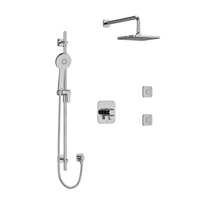 Riobel Salome 3-Way System, Hand Shower Rail, Elbow Supply, Shower Head and 2 Body Jets