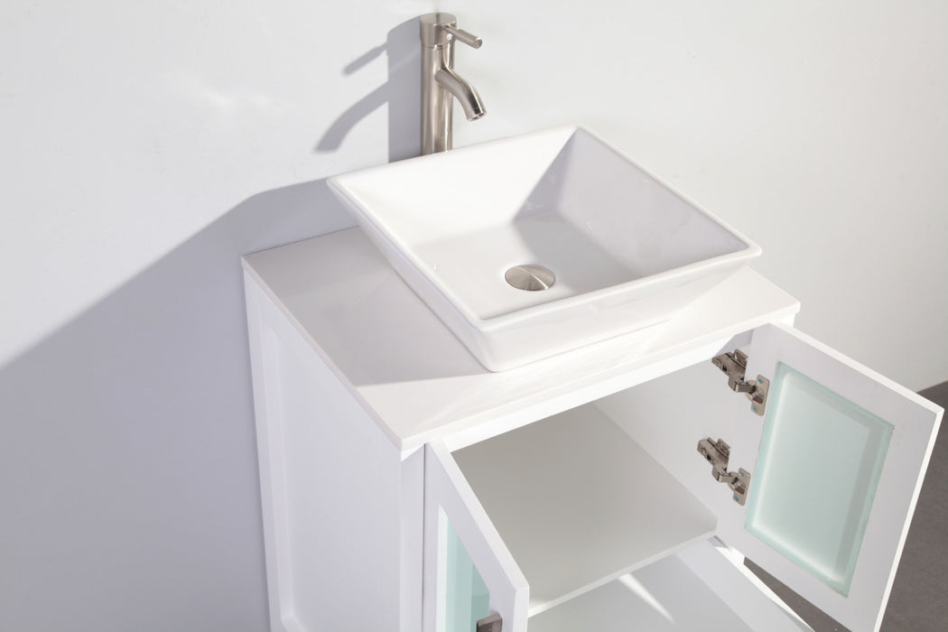 Monaco 24" Single Vessel Sink Bathroom Vanity Set with Sink and Mirror