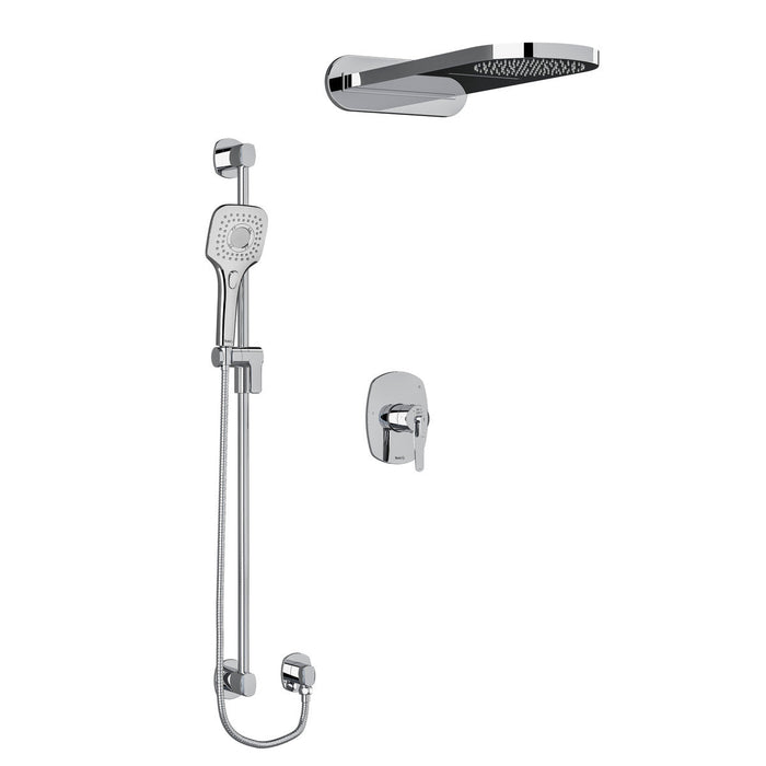 Riobel Venty 3-Way System with Hand Shower Rail and Rain and Cascade Shower Head