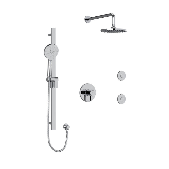 Riobel Paradox 3-Way System, Hand Shower Rail, Elbow Supply, Shower Head and 2 Body Jets