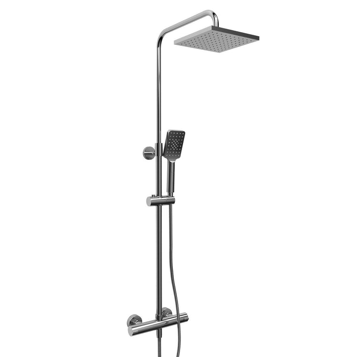 Riobel Duo Rail With 1/2 Inch Thermostatic External Bar with Square Shower Head