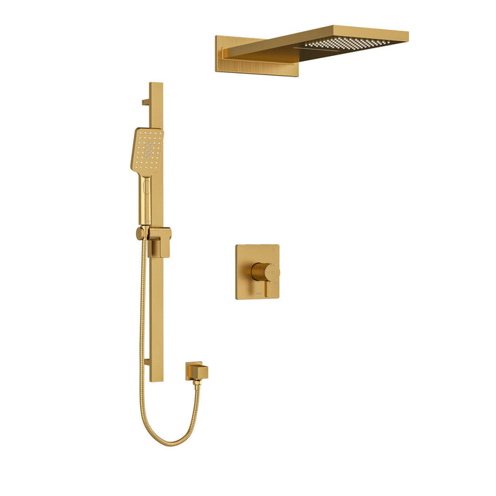 Riobel Paradox Square 3-Way System with Hand Shower Rail and Rain and Cascade Shower Head
